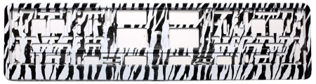 Рамка для номера с декоративной иммерсионной печатью черная (Зебра)