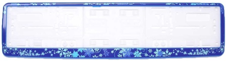 Рамка для номера синяя (Зима)