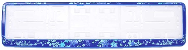 Рамка для номера автомобиля синяя "Зима"