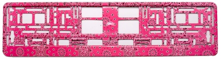 Рамка для номера с декоративной иммерсионной печатью розовая (Огурец)