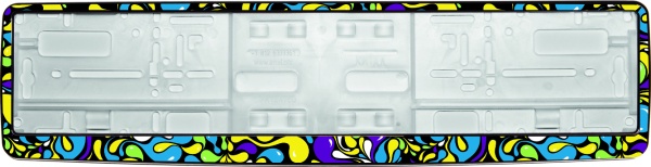 Рамка для номера автомобиля белая "Тутти-фрутти голубика" Рамка для номера автомобиля белая "Тутти-фрутти голубика"