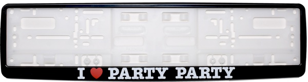 Рамка для номера автомобиля черная "Я люблю пати" Рамка для номера автомобиля черная "Я люблю пати"